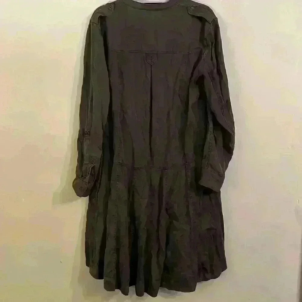 Holding Horses Anthropologie tencel Mariona shirt dress cowgirl Boho size 16 - Picture 7 of 13